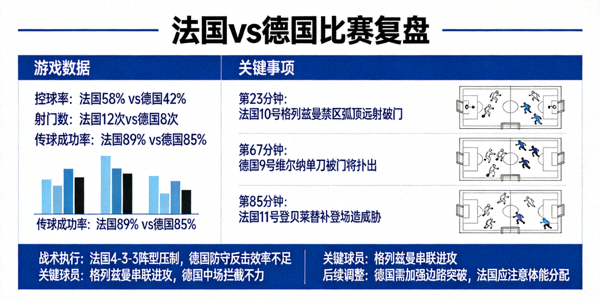 法国vs德国比赛复盘，中文解说赛后分析